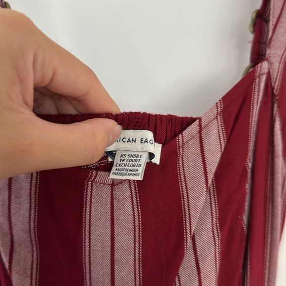 American Eagle Red & White Striped Jumpsuit XS Short - Picture 8 of 8